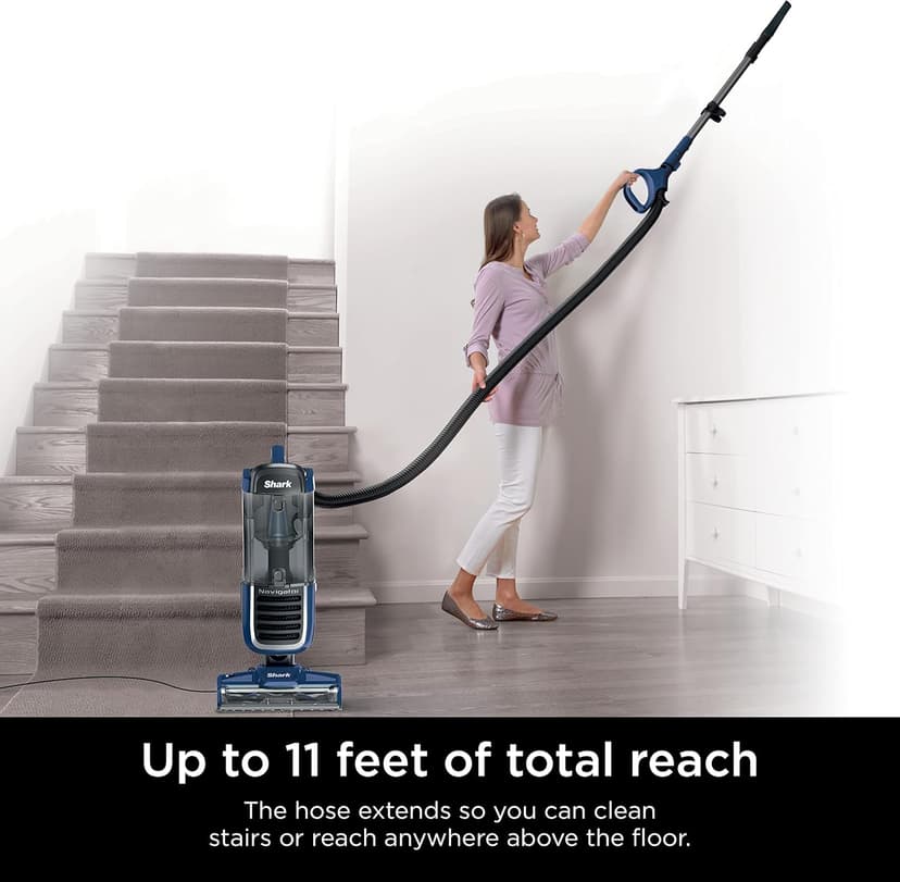Shark NV151 Navigator Swivel Pro Complete Upright Vacuum with HEPA Filtration, Swivel Steering, Pet Power Brush, Crevice Tool & Upholstery Tool, for Pet Hair & Multi-Surface Cleaning, Navy