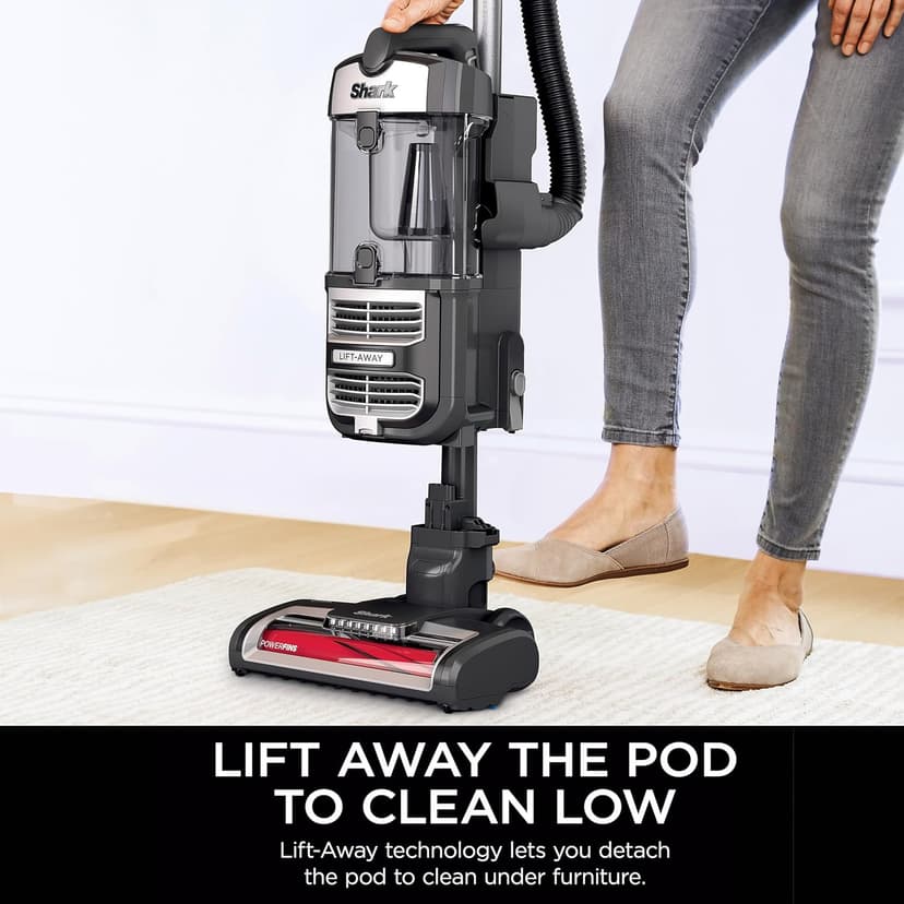 Shark UV730 Navigator Lift-Away Upright Vacuum, PowerFins HairPro Self-Cleaning Brushroll, HEPA Filter with Anti-Allergen Technology, LED Headlights, Swivel Steering, Gray (Renewed)