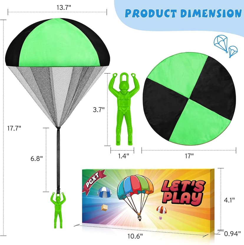 Parachute Toy for Kids, Outdoor Toys Flying Parachute Men, Inside & Outside Toys for or 3 4 5 6 7 8 9 10 11 12 Year Old, Christmas Stocking Stuffers for Kids Idea 2025 Unique Boys Party Favors