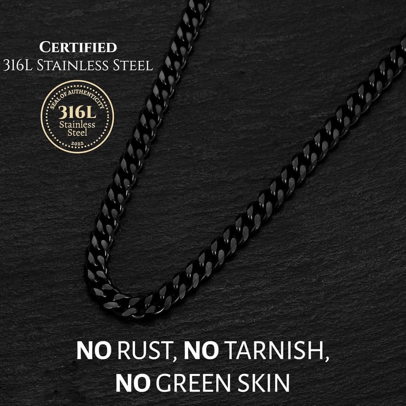 Love You This Much Promise Cuban Chain Necklace for Him, 7mm Thick, Sentimental Gift for Him, BF Gift for Birthday, Gift Ideas for Boyfriend