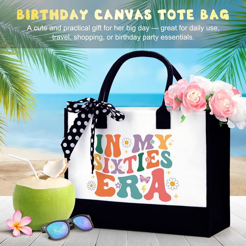 60th Birthday Gifts for Women 60 Year Old Birthday Gifts for Women Cool 1965 Gift for 60 Year Old Woman Fabulous Gift Ideas for Woman in Their 60s Happy 60th Bday Decorations with Tumbler Tote Bag