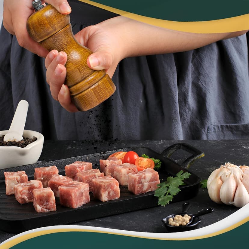 Gourmet Peppercorn Gift Set with Wooden Pepper Mill in Gift Box - 4 Variety (Green, Black, White, Medley). Unique Christmas Gifts for Dad Gifts Stocking Stuffers for Adults Mother Day Fathers Day