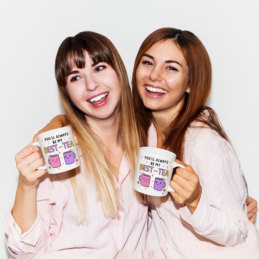 Gossby Friend Coffee Mug - BEST-TEA - Gifts for Best Friend Women - Christmas Friendship Gift for Female Friend - Best Friends Birthday Gift - Besties BFF Gifts - 11oz White Ceramic Cup