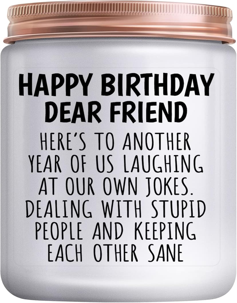 Happy Birthday Gifts for Women - Funny Gift for Best Friend Coworker Classmate Bestie Present Lavender Candle