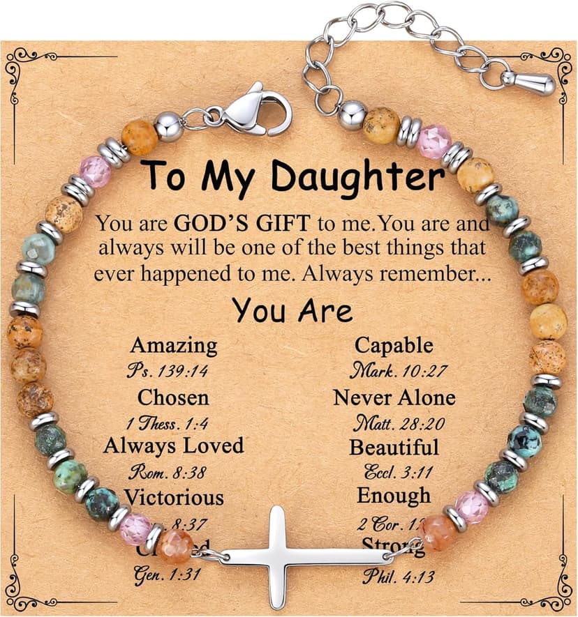TONY & SANDY Cross Bracelet for Women, Christian Gifts for Women, Confirmation Baptism Easter Gifts, Unique Gift for Friends Daughter Mom Sister in Christ Niece on Birthday Christmas