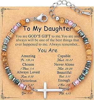 TONY & SANDY Cross Bracelet for Women, Christian Gifts for Women, Confirmation Baptism Easter Gifts, Unique Gift for Friends Daughter Mom Sister in Christ Niece on Birthday Christmas