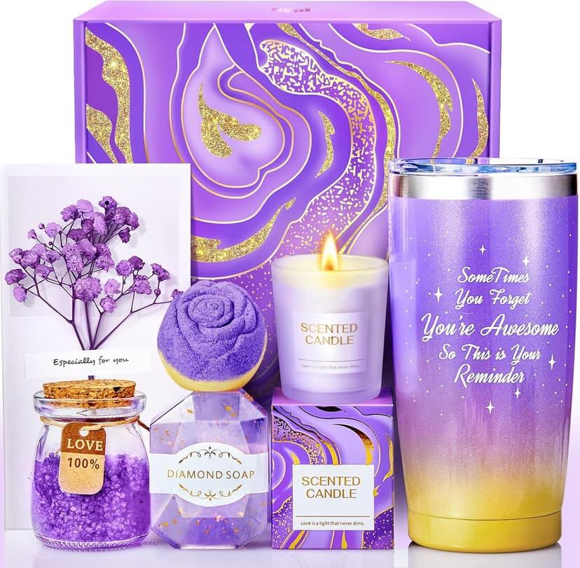 Gifts for Women, Mom, Wife, Her, Girlfriend, Sister, Bestie - Happy Birthday, White Elephant, Self Care Spa Gift Basket Set, Womens Gifts for Christmas, Teacher, Nurse, Employee Appreciation Gifts