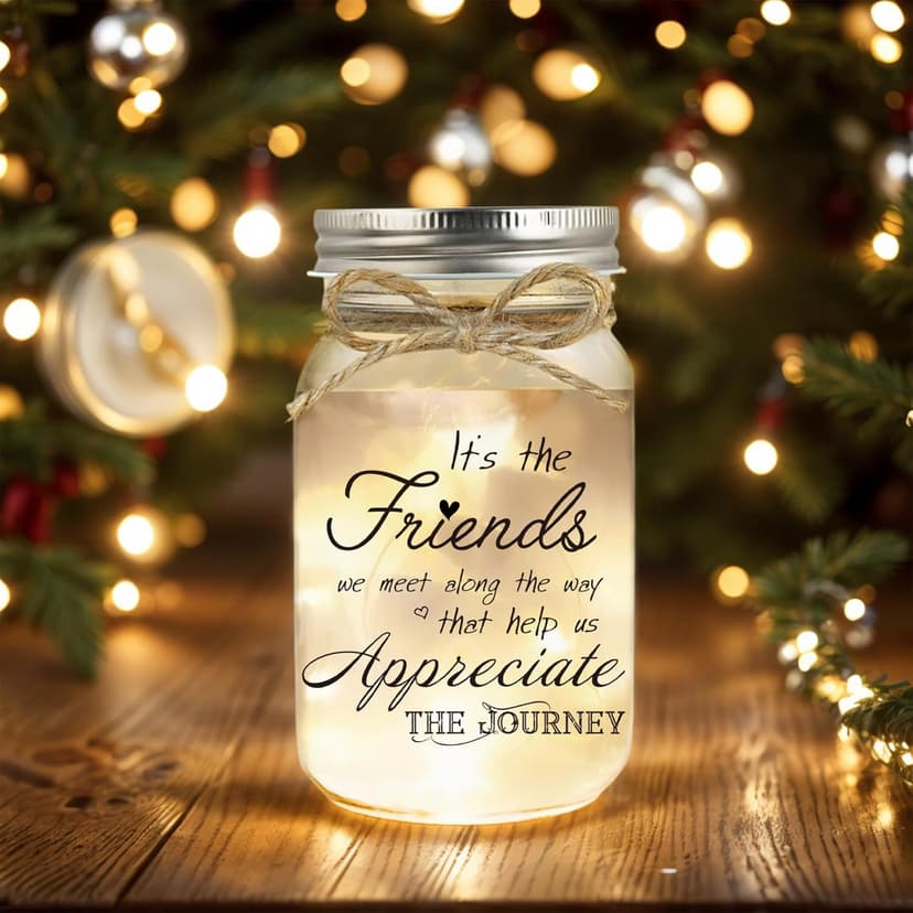 Birthday Gifts for Women Friendship, Mason Jar Night Lights for Friend, Thankgiving Christmas Gifts for Women, Suitable for Home Office Table Stands