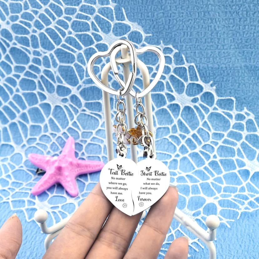 Bestie Gifts Friendship Keychain Bestie Birthday Gifts for Women Friendship Gift for Besties Bff Gift for Women Girls Friends Bff Stuff for Besties Christmas Presents for Her Matching Key Ring