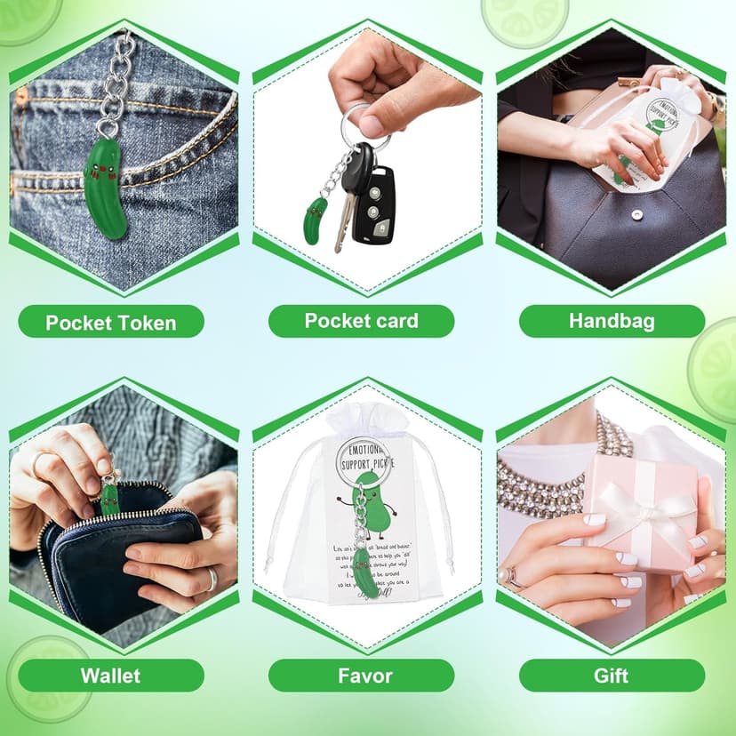 Inspirational Gifts Pickle Keychains Cute Emotional Gifts for Staff Employee Coworkers Appreciation Funny Pickle