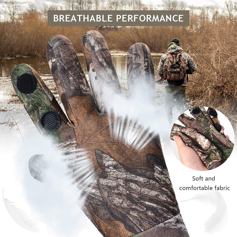 EAmber Camouflage Hunting Gloves Full Finger/Fingerless Gloves Pro Anti-Slip Camo Glove Archery Accessories Hunting Outdoors