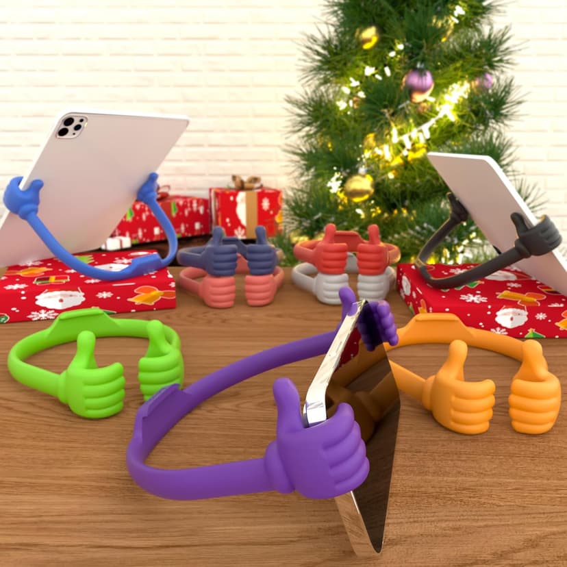 Honsky Cell Phone Stand Holder, Thumbs Up Lazy Phone Stand, Universal Adjustable Flexible, Cute Perfect Stocking Stuffers Gifts for Teen Girls, Compatible with Cell Phones & Tablets,Green
