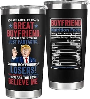 Gifts for Boyfriend, Him - Anniversary, Birthday, Christmas Boyfriend Gifts from Girlfriend - Romantic Love Couple Gift for Him from Her - Ideas for Couples - 20 Oz Stainless Steel Tumbler