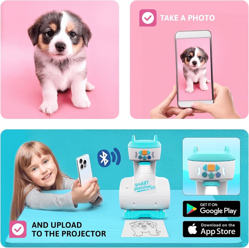 Flycatcher Smart Sketcher 2.0 Projector, Drawing and Tracing Projector for Kids, Educational Arts & Crafts Toy, Christmas Gift for Boys and Girls Ages 5+