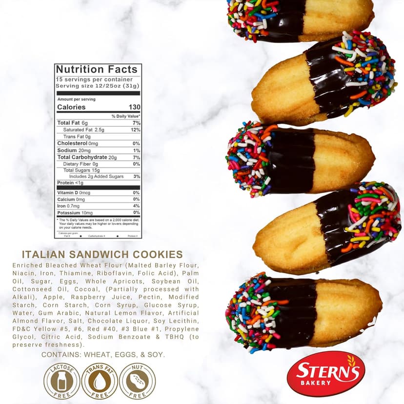 Italian Cookies Gift Basket | Chocolate Covered Cookies | 15 Cookies Individually Wrapped | Fresh Bakery Cookies | Birthday Food Gifts | Gourmet Cookies Gift | Kosher & Nut Free | Stern’s Bakery