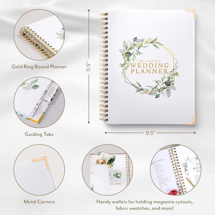 Your Perfect Day Wedding Planner Book and Organizer - Wedding Planner Book - Bridal Planning Binder with Countdown Calendar - Bride Gifts - (FLORAL)