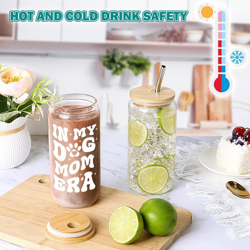 Funny Gifts for Women Birthday Christmas Mothers Day Gifts for Dog Mom Best Friends Girlfriend Sisters Coworker Glass Cup