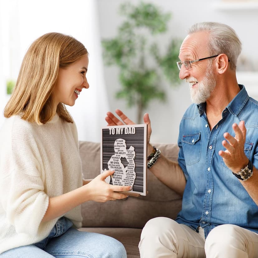 Birthday Gifts for Dad from Daughter, Easter Father’s Day Dad Gift from Daughter, Rustic Daddy and Daughter Hug Wood Sign, Papa Valentine’s, Christmas Gifts Ideas