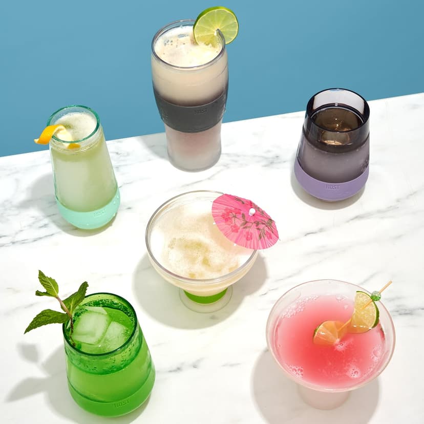 Host Freeze Beer Glasses, Freezable Beer Gifts for Men, Double Wall Insulated Pint Set, Tumbler for Cold Drinks, 16, Set of 2, Gray