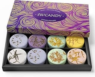 Shower Steamers Aromatherapy Birthday Gifts for Women - SWCANDY 8 Pcs Stocking Stuffers White Elephant Gifts for Adults Mom Men Teen Self Care with Natural Essential Oils Relaxation Home SPA Christmas