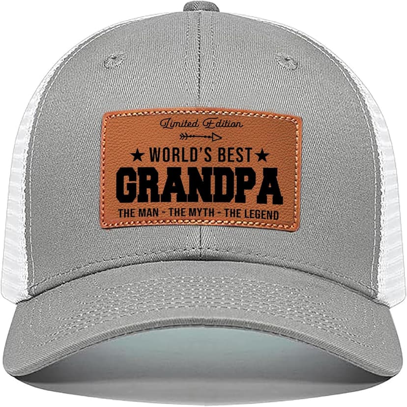 Men's Hat Gifts - Men Cap Gifts for Christmas Father's Day Birthday Trucker Hat Leather Pattern Baseball Cap