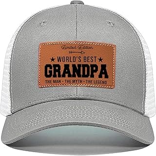 Men's Hat Gifts - Men Cap Gifts for Christmas Father's Day Birthday Trucker Hat Leather Pattern Baseball Cap