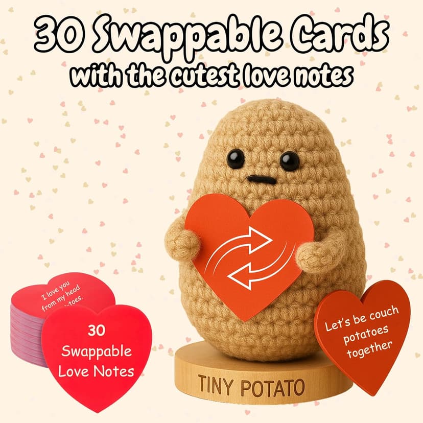 Gift for Husband or Boyfriend - Cute Potato Crochet with 30 Romantic Signs for Him | I Love You Gift Idea for Couples Anniversary, Engagement | Birthday Gift for Men from Wife or Girlfriend