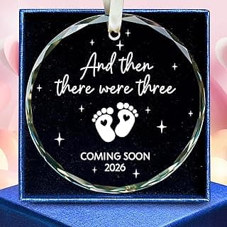 Gifts for Expecting Parents - Expecting Parents to Be Unique Gifts - Baby Pregnancy Announcement Gift Ideas for Husband, Family - Baby Ornament 2026 - Baby Pregnancy Announcement - Glass Ornament