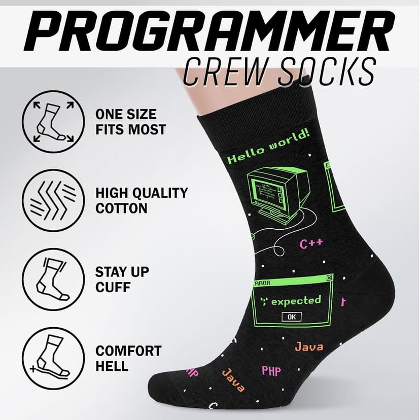 Funny Job Socks for Boss & Manager, Nerds, Programmers, Quilters – Christmas Gifts, Stocking Stuffers for Men & Women