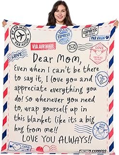 Joiedomi Birthday Gifts for Mom Soft Flannel Mom Blanket for Women Wife Grandma Mothers Day Anniversary Present from Daughter Son 50" x 60" Ivory White