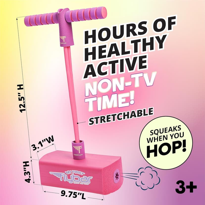 Flybar My First Foam Pogo Jumper for Kids Fun and Safe Pogo Stick for Toddlers, Durable Foam and Bungee Jumper for Ages 3 and up, Supports up to 250lbs