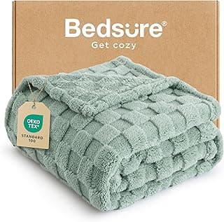 Bedsure Sage Green Throw Blanket for Couch - Checkered Fleece Blankets Gifts for Women Men Girls, Cute Soft Cozy Throw for Bedroom Home Decor Gifts, 50x60 Inches