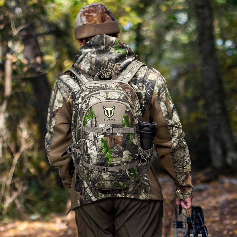 TIDEWE Hunting Backpack with Waterproof Rain Cover, 25L Hunting Pack, Durable Hunting Day Pack for Bow Rifle Gun