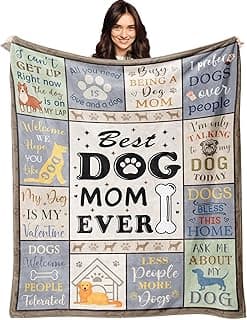 XALAZY Dog Mom Gifts for Women Blanket 50" X 60", Dog Mom Gifts for Dog Lovers& Owners, Best Dog Blanket Throw