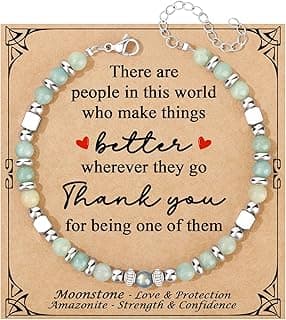 𝗚𝗶𝗳𝘁𝘀 𝗳𝗼𝗿 𝗪𝗼𝗺𝗲𝗻 𝗠𝗼𝗼𝗻𝘀𝘁𝗼𝗻𝗲 𝗕𝗿𝗮𝗰𝗲𝗹𝗲𝘁 Amazonite Colorful Imperial Jasper Stainless Steel Beads Bracelets, Graduation Mothers Day Christmas Birthday Gifts for Her Women