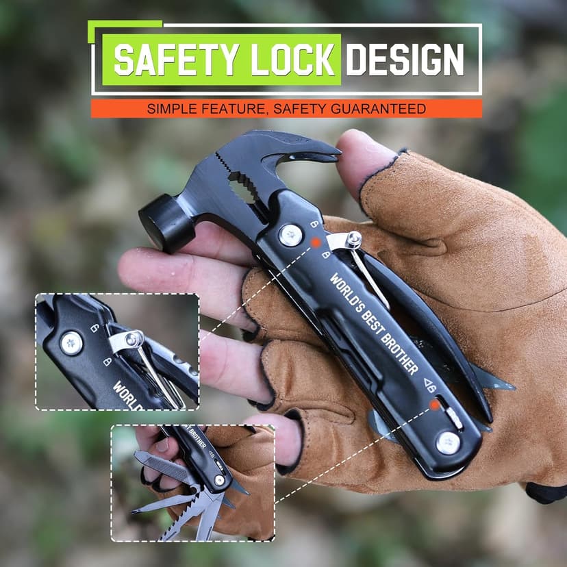 Gifts for Brother on Christmas - Brother Gifts, Brothers Gift from Sister - Fathers Day Birthday Gift for Brothers - Christmas Brother’s Presents, Multitool Hammer
