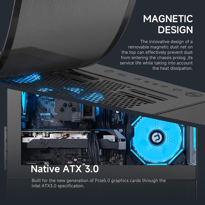 Gaming PC Desktop Computer,AMD Ryzen 5 5500 4.2 GHz,GeForce GTX 1660 Super 6GB,1TB NVMe SSD,16GB DDR4 3200MHz, Air Cooled Prebuilt,650W PSU,Windows 11 Home, Gamer PC, Black