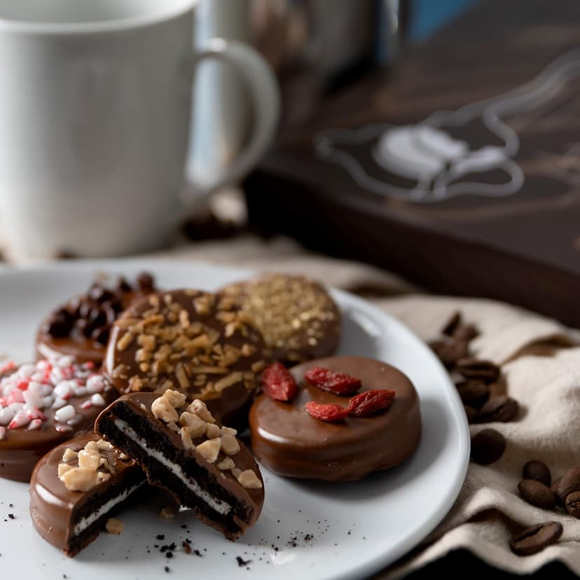 Granny Bellas Christmas Holiday Thanksgiving 12 Chocolate Covered Cookies, Gift Basket Gourmet Candy Gifts Box for Food Delivery, Hamper Stuffer Gifts for Mom, Family and Friends