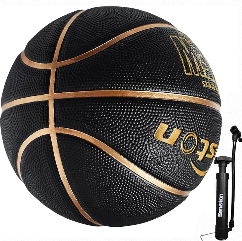Senston 27.5‘’/29.5'' Basketball Outdoor Indoor Rubber Basketball Ball for Kids/Adult Official Size 5/7 Basket Ball with Pump