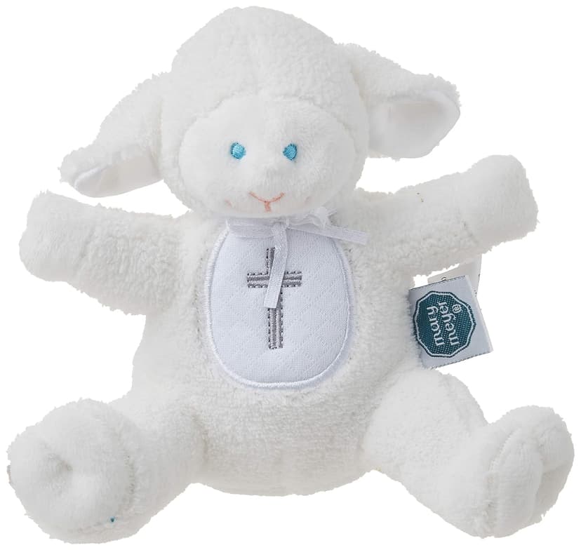 Mary Meyer Baby Rattle Soft Toy, 5-Inches, Christening Lamb,White