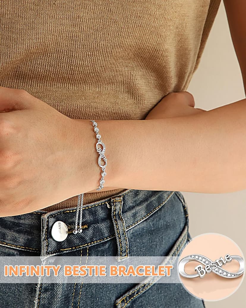 UNGENT THEM Infinity Love Heart Bracelets for Women Her Happy Birthday Valentines Christmas Presents
