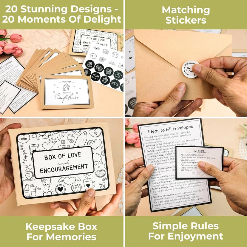 Open When Envelopes For College Student - High School Graduation Gift Card Book 2025, Open When Letters For Boyfriend, Colleges Survival Kit Going To College Gifts For Her, Him, Daughter