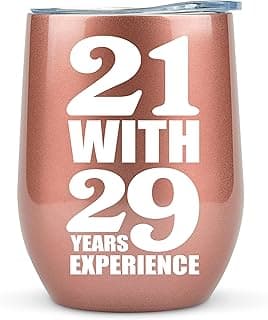 KLUBI 50th Birthday Gifts for Women Funny - 12 Ounce 21 with 29 years Experience Wine Glass 50th Birthday Gifts for Her, 50 Year Old Gift, 1975 Birthday Gifts For Women Turning 50
