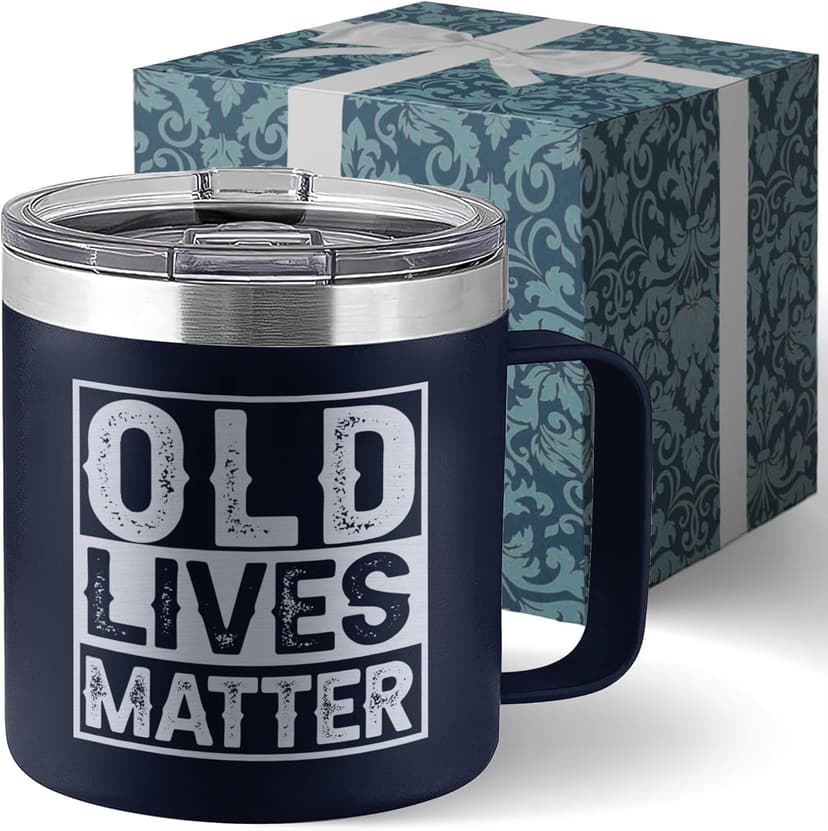 Old Lives Matter Mug Dad Tumbler - Old Man Gifts for Older Men Gag Gift for Older People Gifts for Elderly Men - Elderly People Seniors Birthday Fathers Day 14oz Stainless Steel Tumbler With Lid