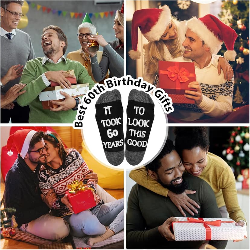 40th 50th 60th Birthday Gifts For Him, Men 40th 50th 60th Birthday Decorations, Cool Gifts Funny Crews Black Cotton Socks
