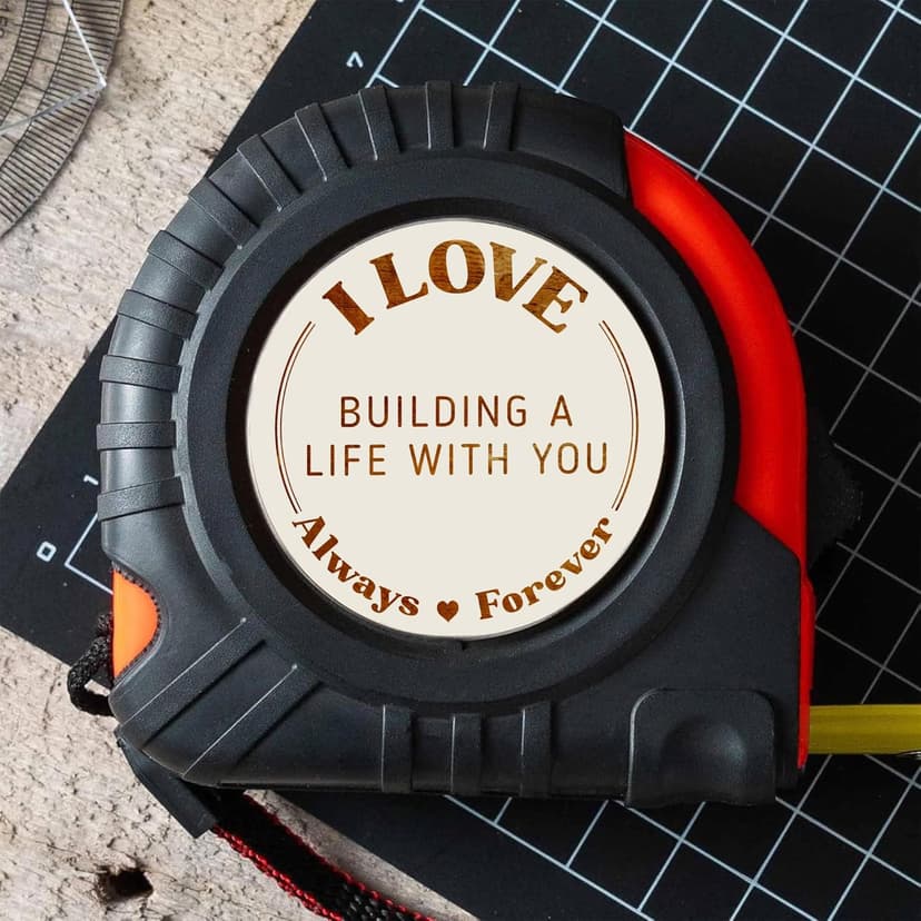 Gossby Gift for Husband, Boyfriend - I Love Building A Life with You Tape Measure - Christmas, Valentines, Anniversary Tool Gift for Him - Men Gift for Husband, Boyfriend from Wife, Girlfriend
