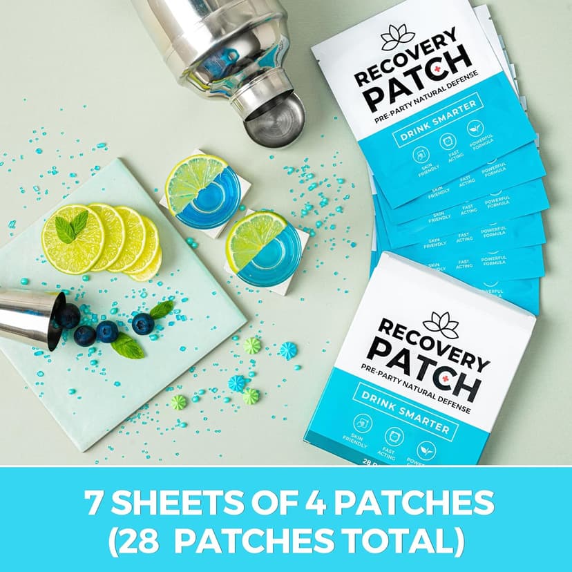 Recovery Patches 28 Pack - Wake Up Refreshed & Energized with Our 100% Natural Ingredients Patch - Individually Wrapped, Skin-Friendly & Waterproof - Enhanced Morning Formula