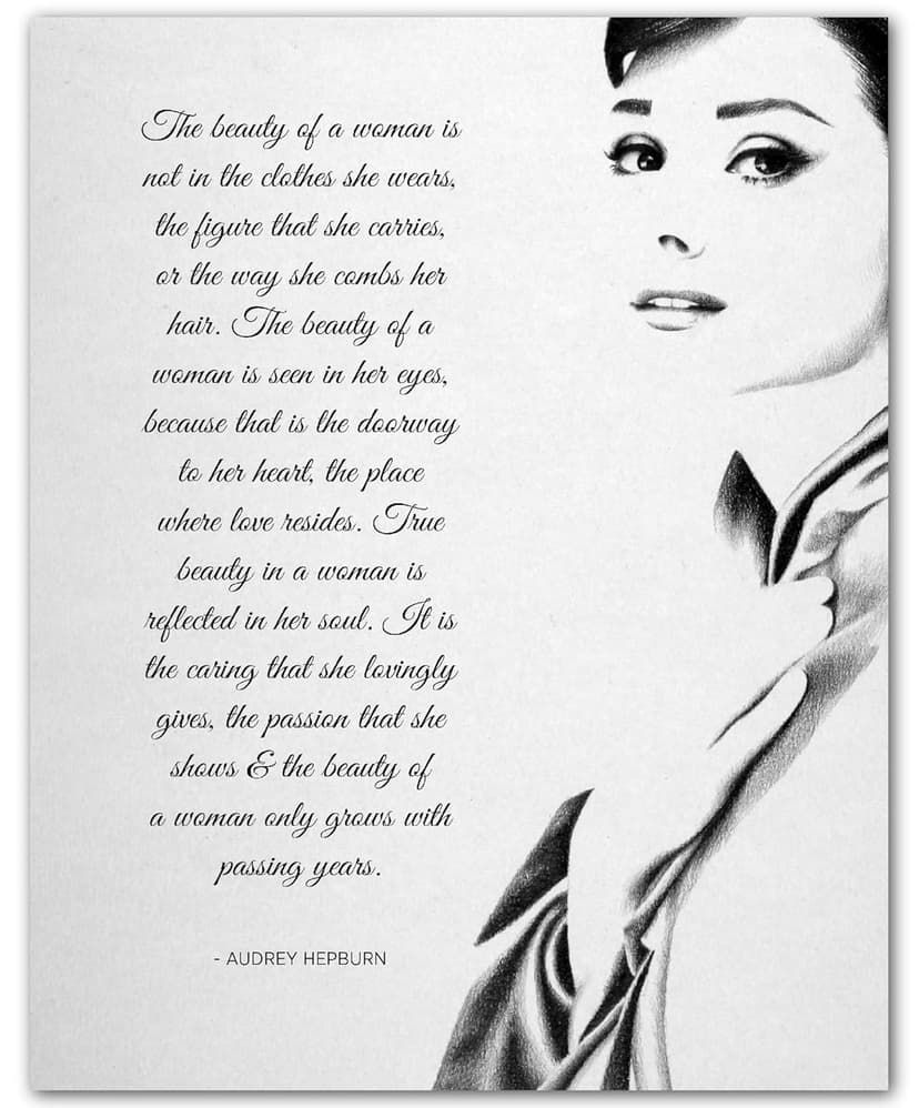 The Beauty of a Woman Wall Art Print – Famous Inspirational Quote Poster – Elegant Feminine Home Décor for Bedroom, Office, or Living Room – Meaningful Gift for Women, Mom, or Friend.11x14 Unframed