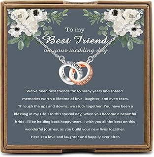 OKEYCH Best Friend Gift to Bride Necklace, Maid of Honor Bride Gift On Her Wedding Day