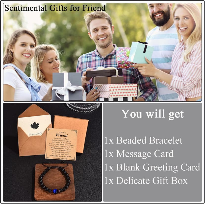 Bracelets Gifs for Friend Brother Husband Dad Brother in Law Son in Law Uncle Son Grandson Nephew, Birthday Christmas Valentines Fathers Stocking Stuffers Gifts for Men Boys Him with Sentimental Card